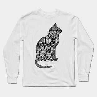 Crazy Cat Lady Word Cloud Art Long Sleeve T-Shirt